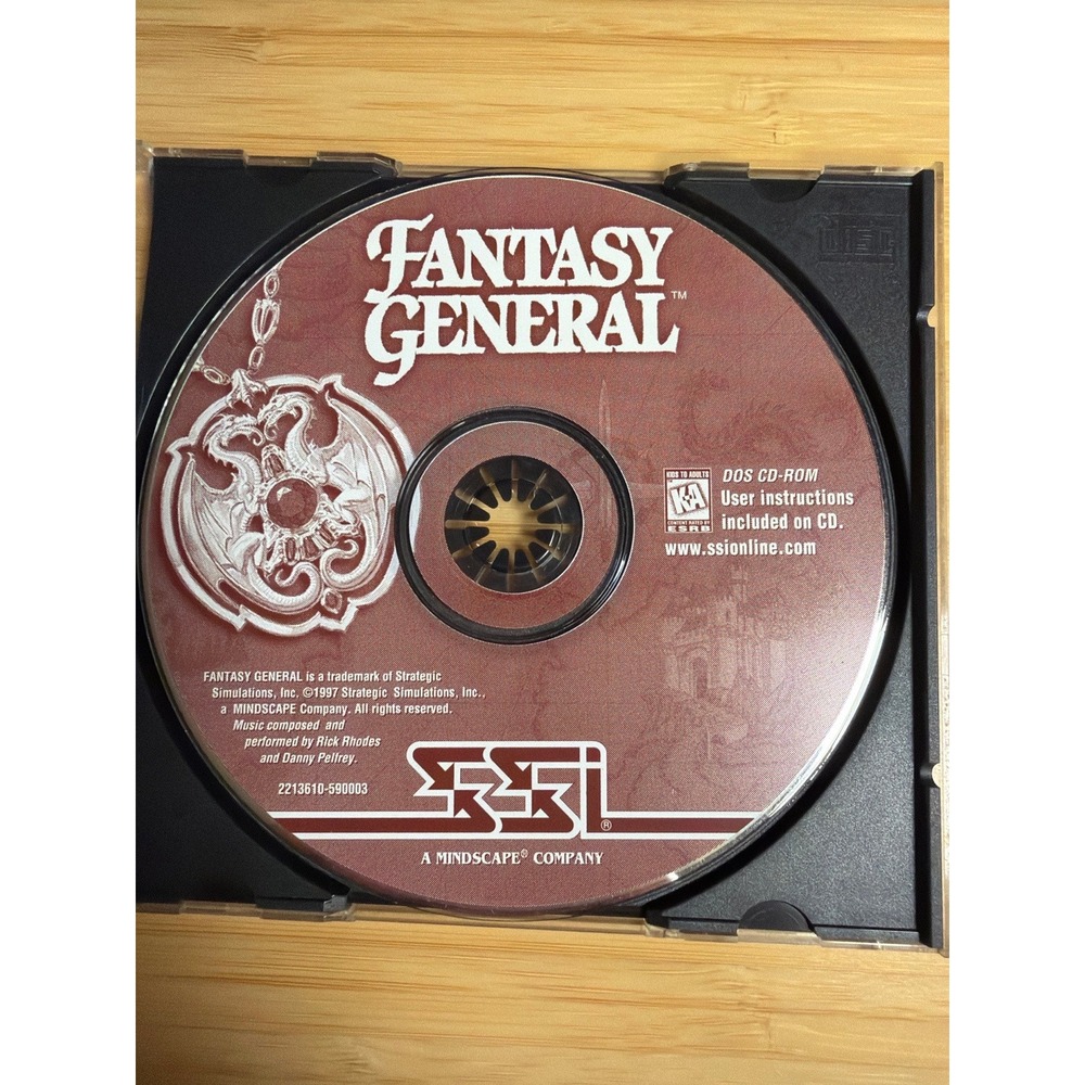 Fantasy General PC DOS CD-ROM SSI Mindscape 1997 Strategy Game Disc Only